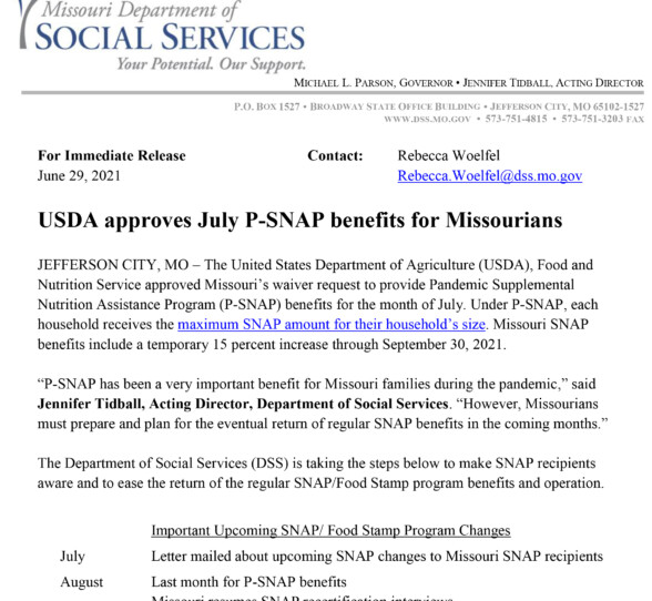 Usda Approves July P Snap Benefits For Missourians Community Action Agency Of Greater Kansas City 4306